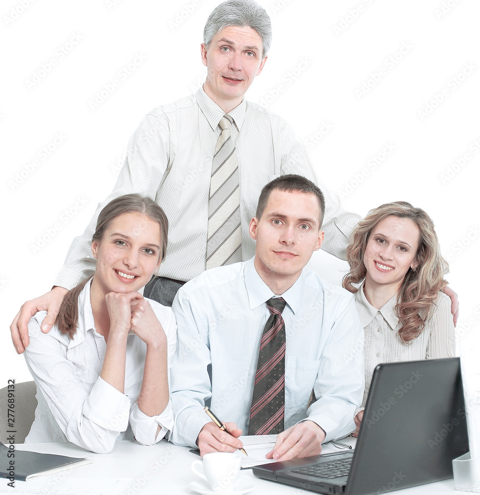 Fototapeta premium portrait of successful business team in the workplace in the office