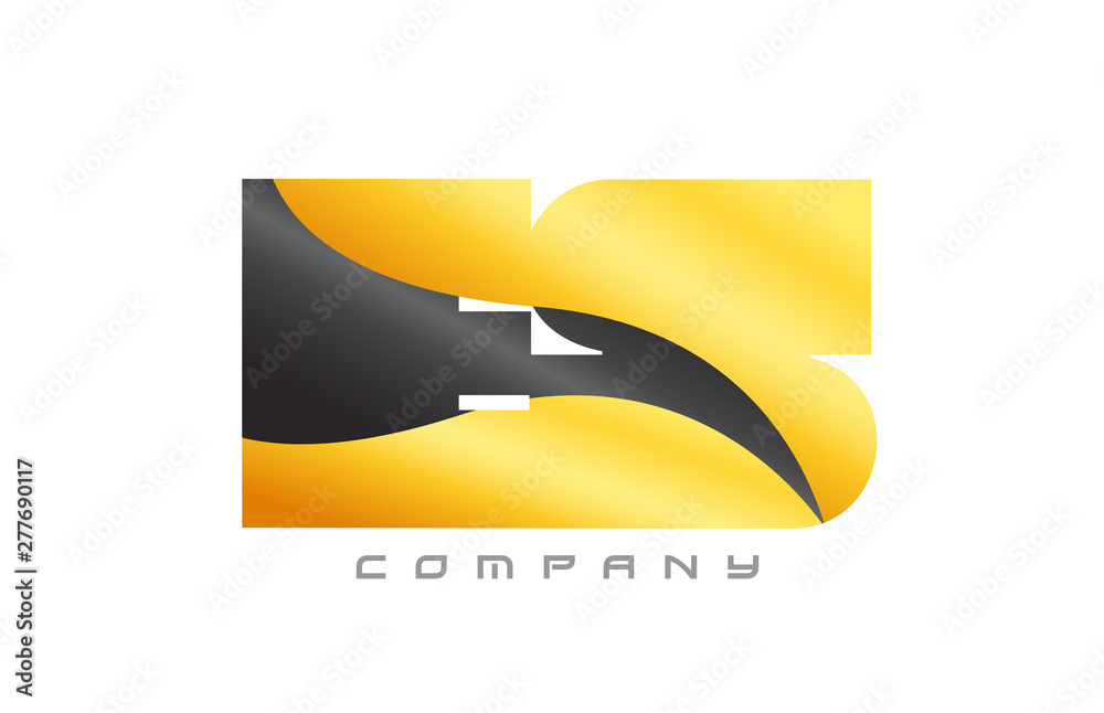 ES E S yellow black combination alphabet letter logo icon design ES E S yellow black combination alphabet letter logo icon design