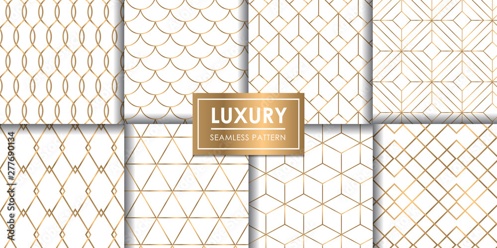Luxury geometric seamless pattern set, Decorative wallpaper.