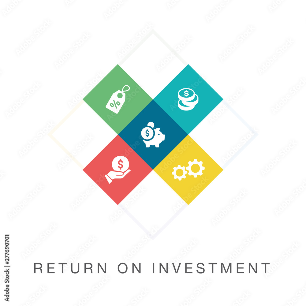 RETURN ON INVESTMENT ICON CONCEPT RETURN ON INVESTMENT ICON CONCEPT
