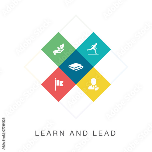 LEARN AND LEAD ICON CONCEPT