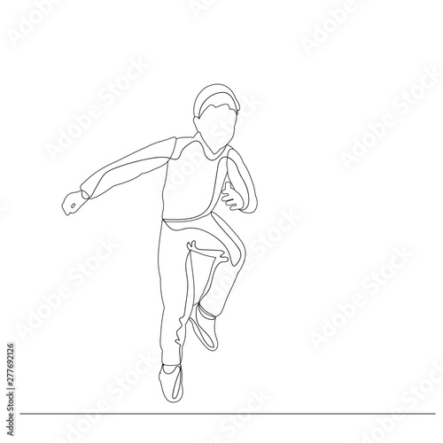 sketch with lines  a boy jumping