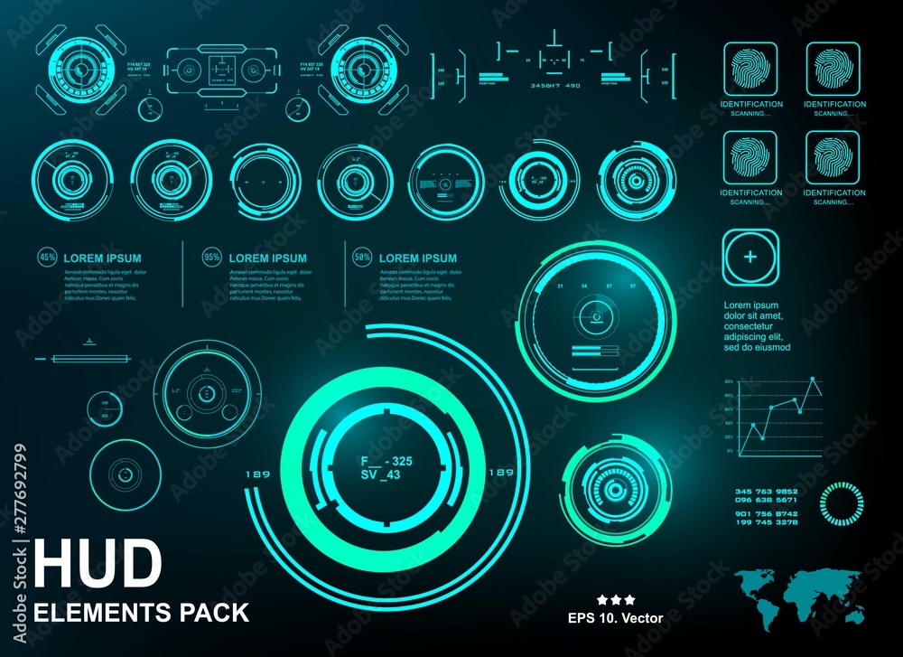 Futuristic virtual graphic touch user interface, target Futuristic virtual graphic touch user interface, target