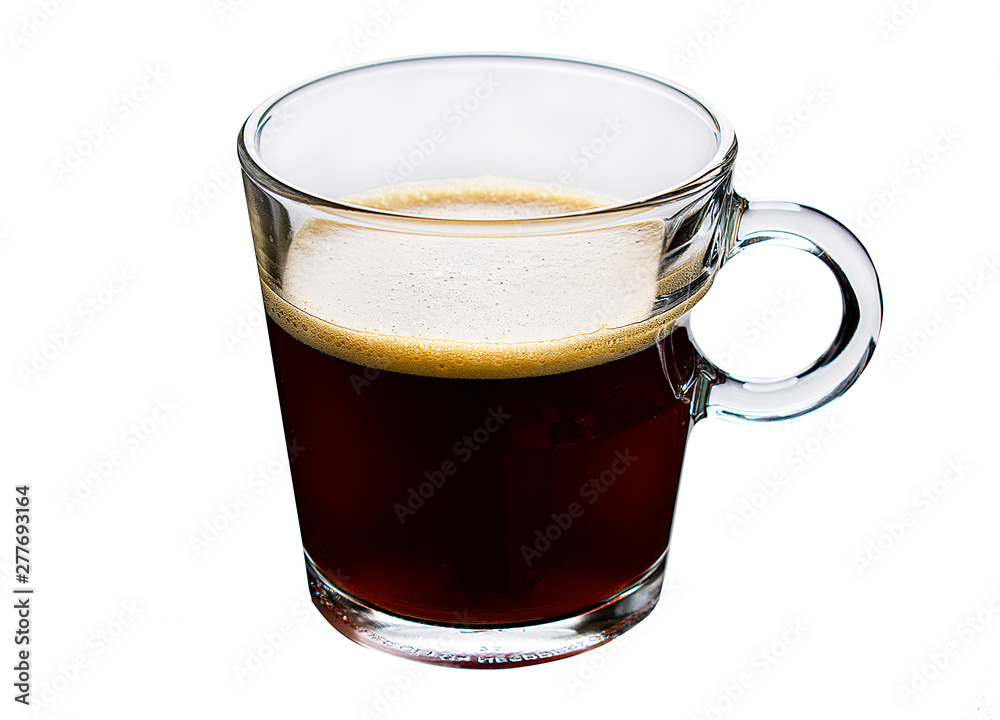 Glass coffee cup on white background Glass coffee cup on white background