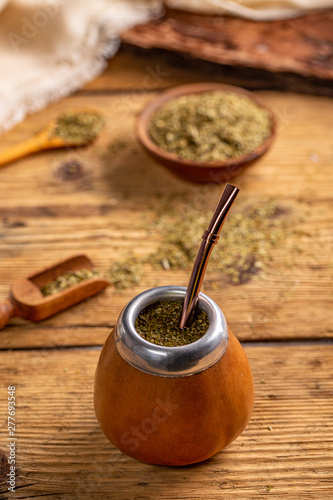 Mate in a traditional calabash gourd