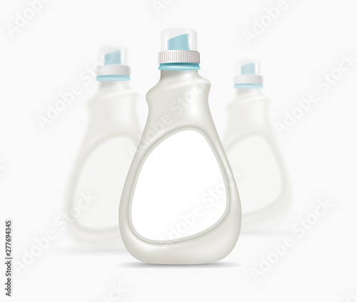 Mock up pearl white plastic bottle. Product packaging, detergent, shampoo, liquid, soap Used to advertise by various media. vector realistic file.