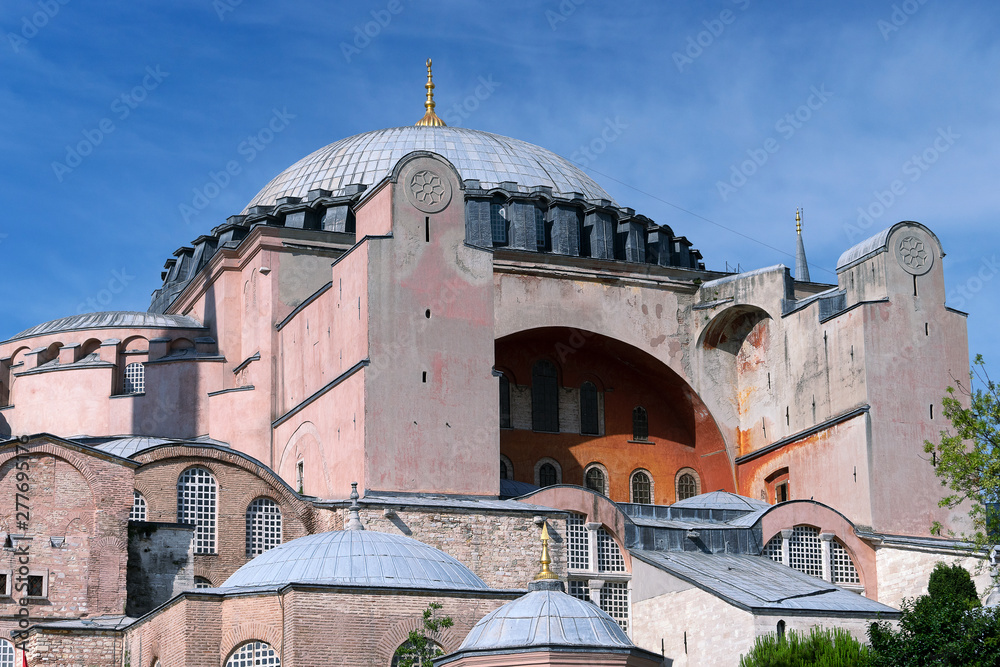 A view of Hagia Sophia, now a museum, Istanbul Turkey