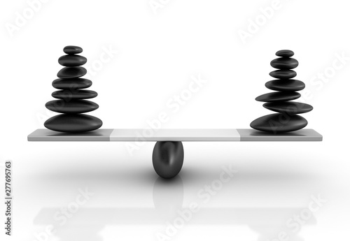Stones Balancing on a Seesaw