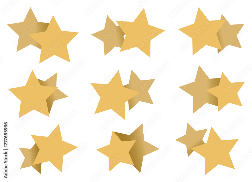 Double Stars Patterns Art Element Isolated on White Double Stars Patterns Art Element Isolated on White