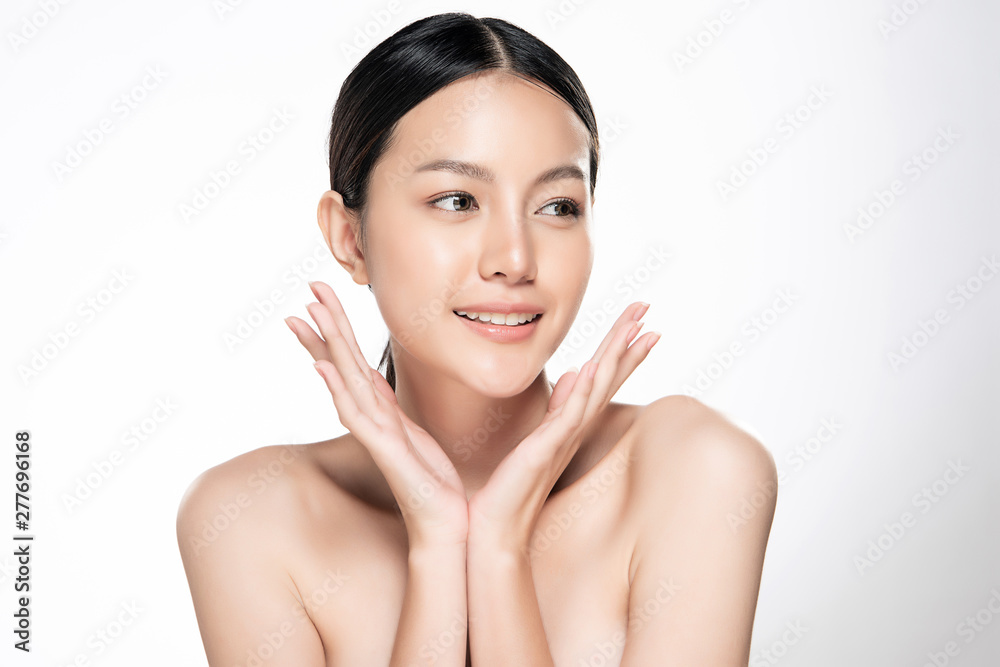 Beautiful Young Asian Woman with Clean Fresh Skin, Beautiful Young Asian Woman with Clean Fresh Skin,