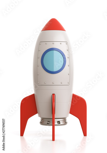 Fototapeta Naklejka Na Ścianę i Meble -  Cartoon Spaceship on White Background