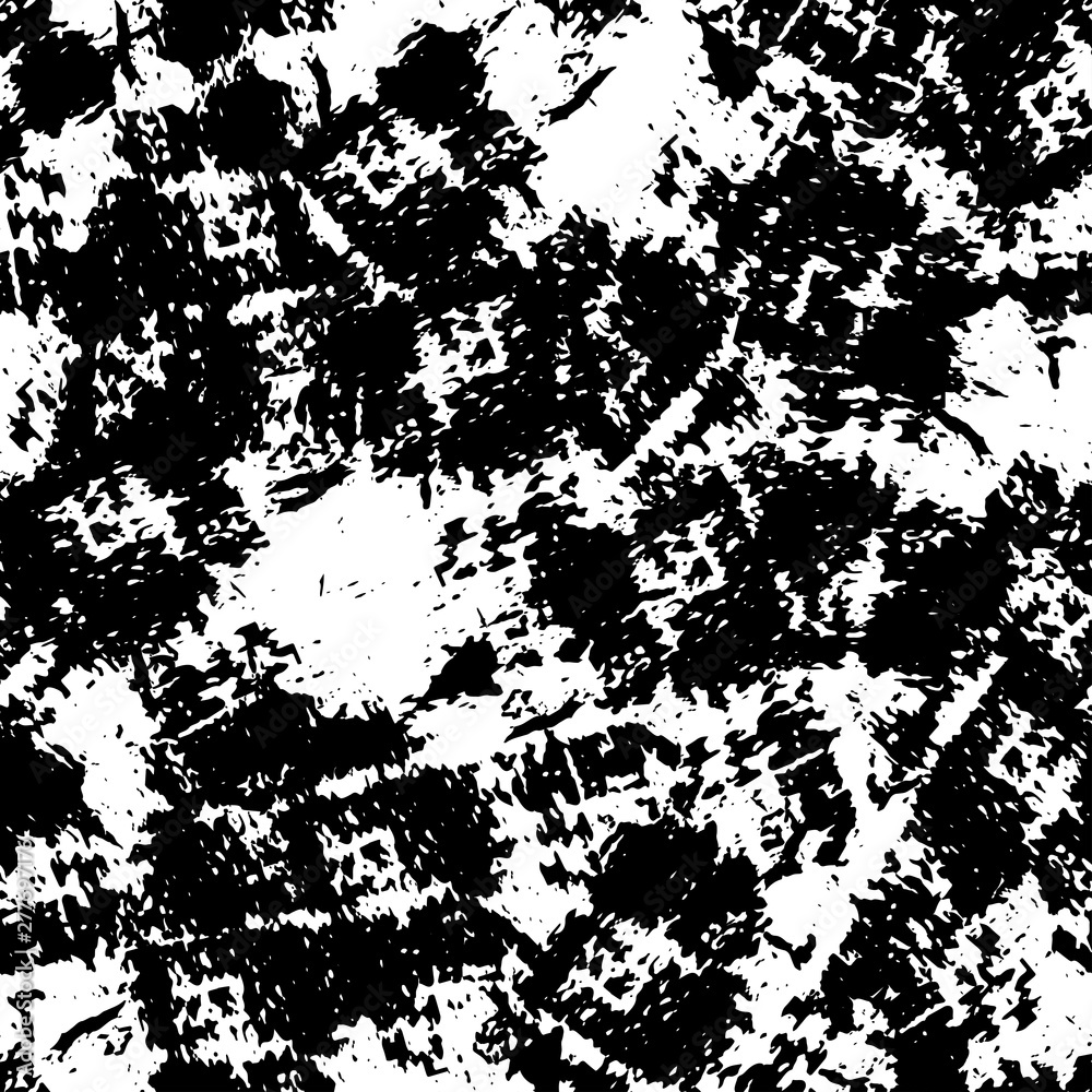 Grunge texture is black and white. Seamless pattern of cracks. Gloomy old background. Pattern to print. Worn, dirty surface.