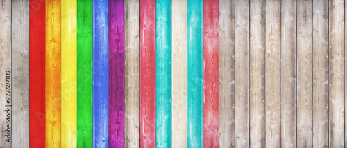 Wood texture background surface with LGBT natural pattern or white wood texture table top view. Grunge surface with wood texture background. Vintage timber texture background. Rustic table top view