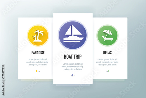 Tourism And Travel Icons for Website and mobile app onboarding screens vector template stock illustration