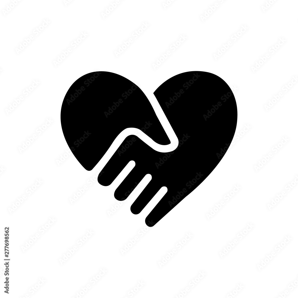 Handshake Forms The Heart Icon Vector Image and Illustration Handshake Forms The Heart Icon Vector Image and Illustration