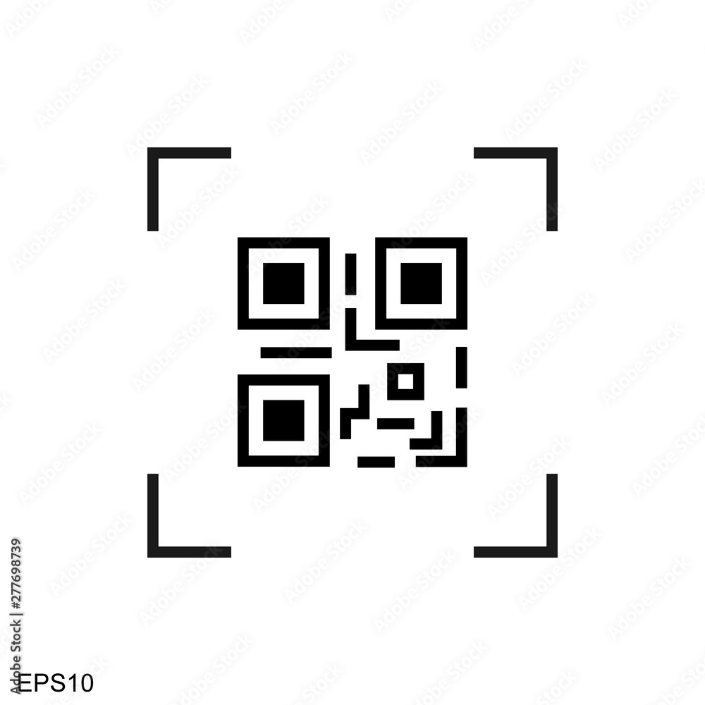 Scanning black round simple qarcode on phone screen icon, for interface concept elements, app ui ux web button logo.vector design Scanning black round simple qarcode on phone screen icon, for interface concept elements, app ui ux web button logo.vector design