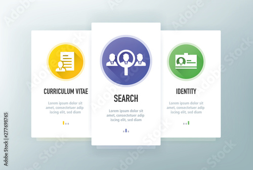 Recruitment Icons for Website and mobile app onboarding screens vector template stock illustration