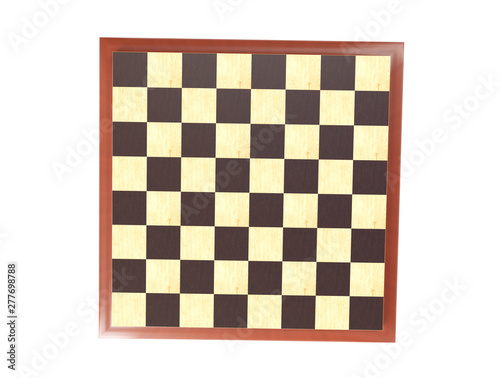 3D rendering - chessboard on a white background