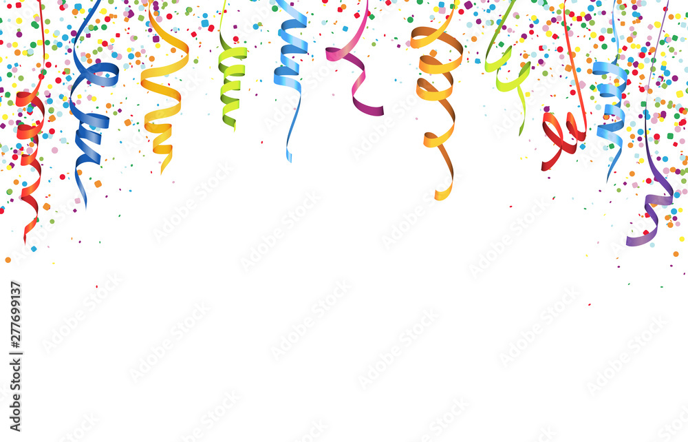 Fototapeta premium colored confetti and streamers