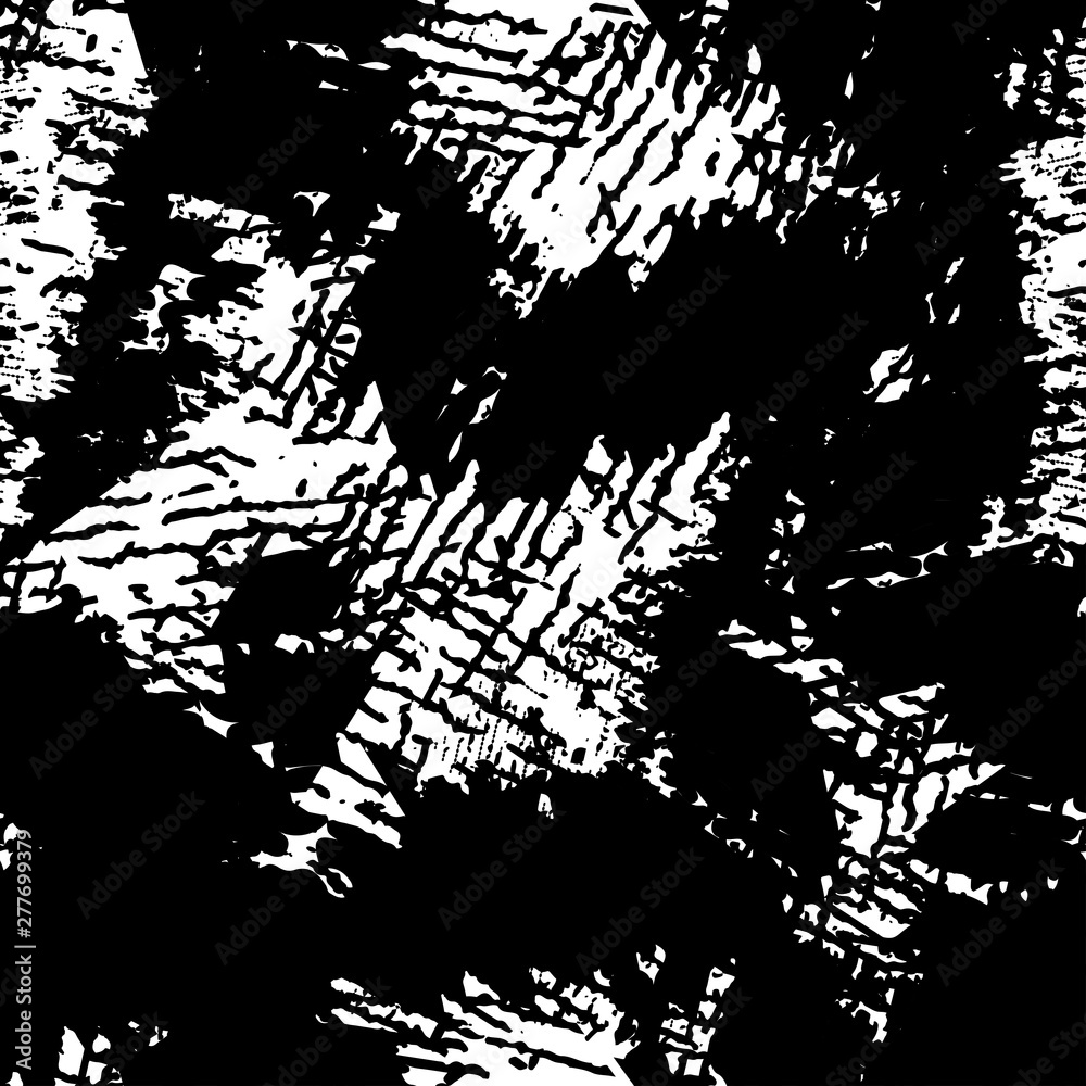 Fototapeta premium Black white grunge background seamless vector.