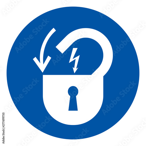 Lock Out Electrical Power Symbol Sign, Vector Illustration, Isolate On White Background Label .EPS10