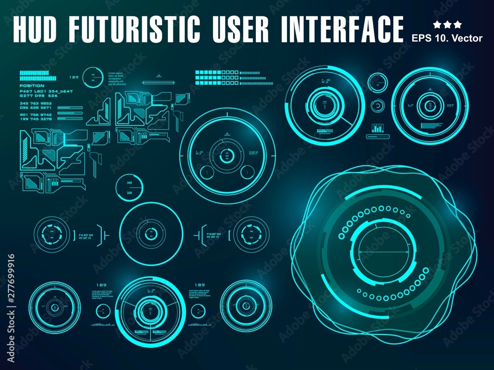 Futuristic virtual graphic touch user interface, target Futuristic virtual graphic touch user interface, target