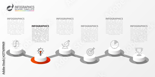 Infographic design template. Creative concept with 6 steps