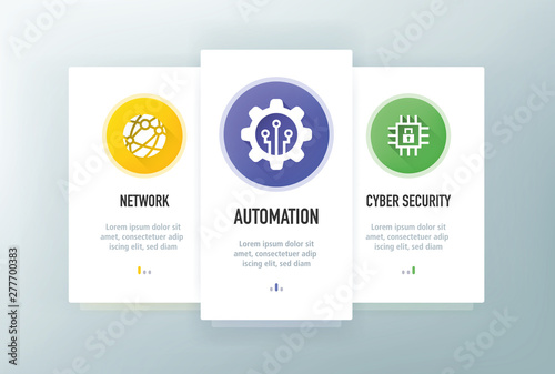 Internet Of Things Icons for Website and mobile app onboarding screens vector template stock illustration
