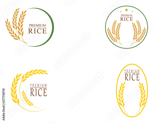 rice food meal logo and symbols template