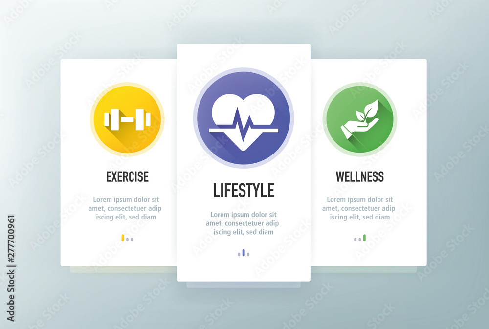 Healthy Living Icons for Website and mobile app onboarding screens vector template stock illustration Healthy Living Icons for Website and mobile app onboarding screens vector template stock illustration
