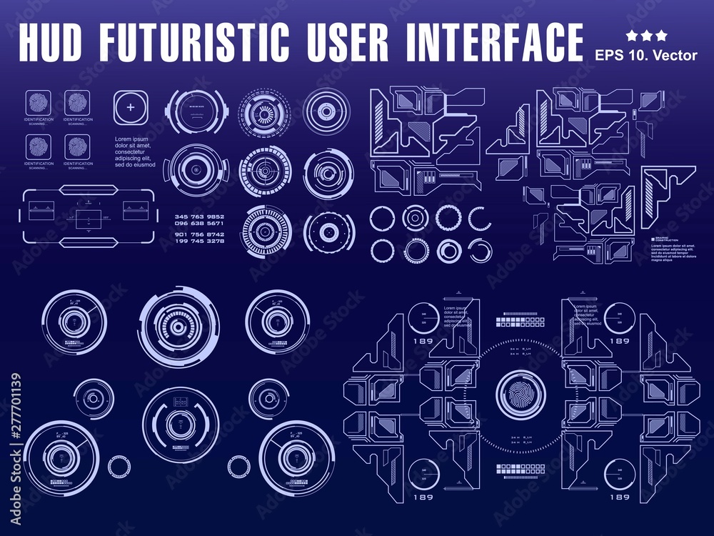 Futuristic virtual graphic touch user interface, target