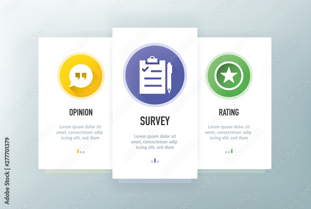 Feedback Icons for Website and mobile app onboarding screens vector template stock illustration