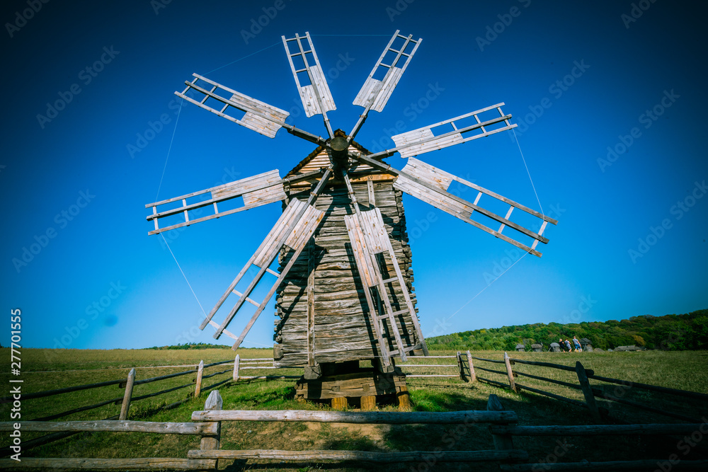 old windmill in the field in Ukraine