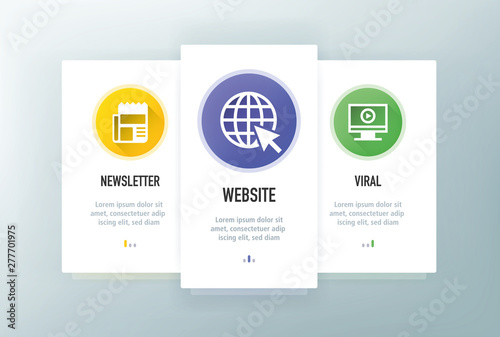 Digital Marketing Icons for Website and mobile app onboarding screens vector template stock illustration