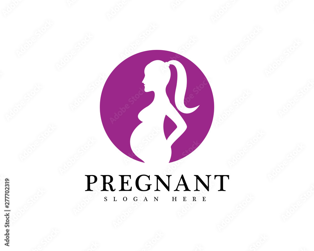 pregnant woman line art symbols template