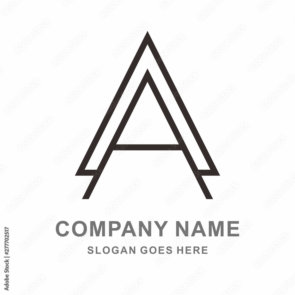 Monogram Letter A Geometric Square Business Company Vector Logo Design Template Monogram Letter A Geometric Square Business Company Vector Logo Design Template