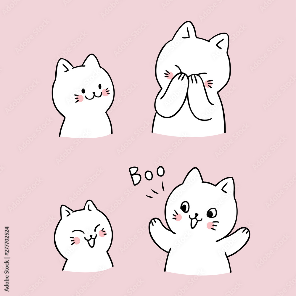 Cartoon cute cat peek a boo vector. Cartoon cute cat peek a boo vector.