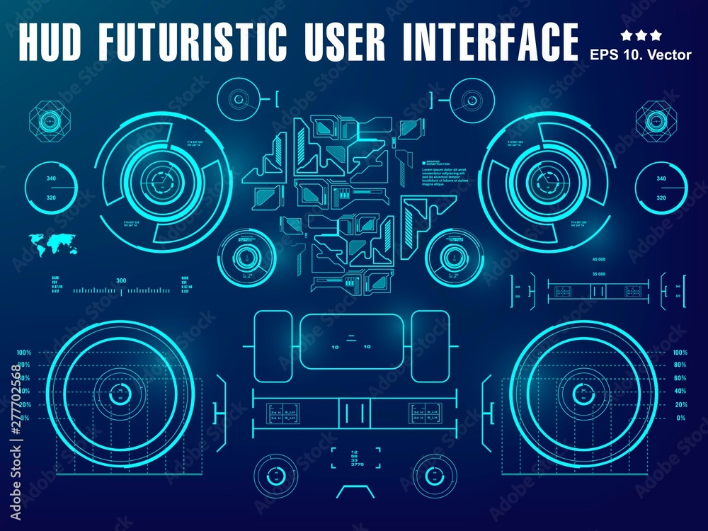 Futuristic virtual graphic touch user interface, target