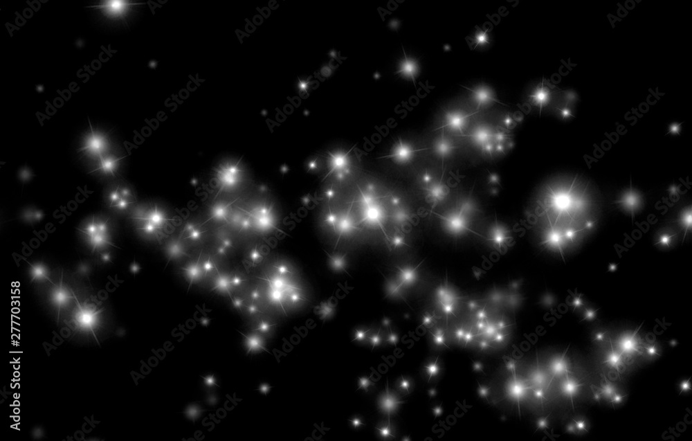 宇宙や夜空、または海のようなキラキラな背景