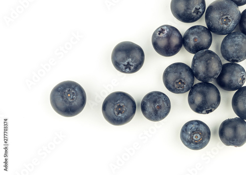 ripe blueberry fruit on white background