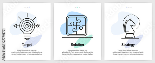 Business Icons for Website and mobile app onboarding screens vector template stock illustration