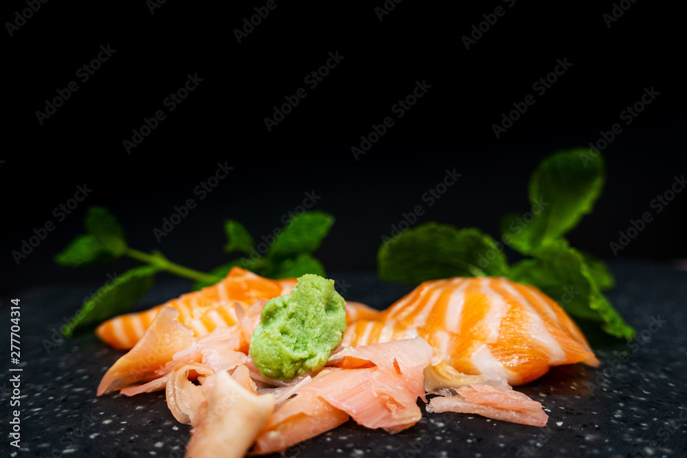 Japanese food fresh raw fish mixed sashimi