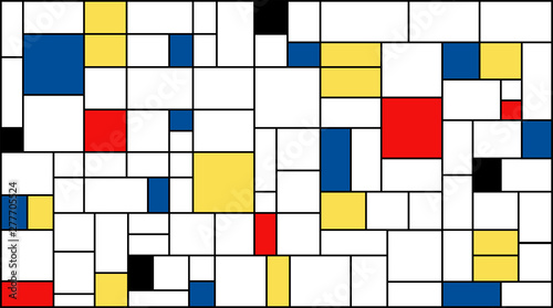 Photo Neoplasticism (Piet Mondrian) imitation pattern