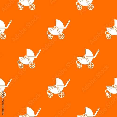 Baby carriage modern pattern vector orange for any web design best