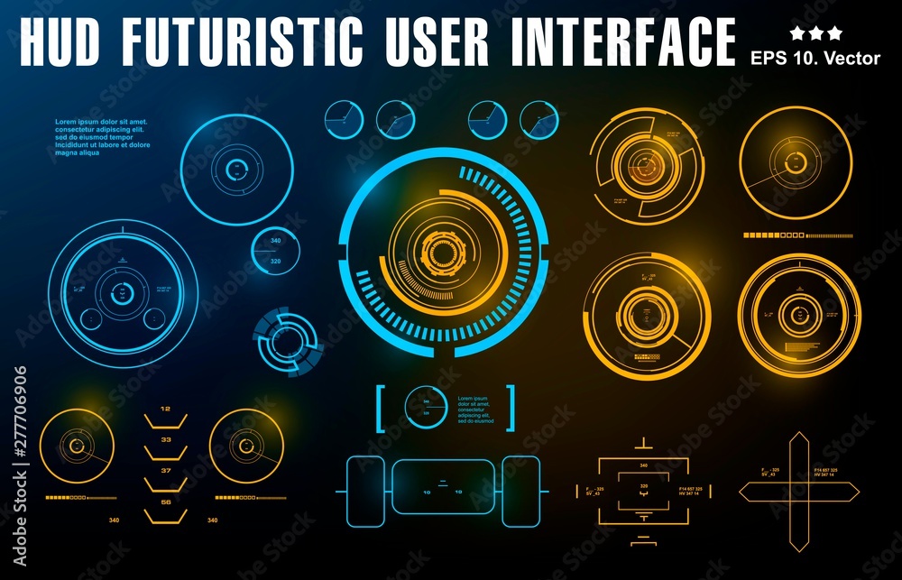 Futuristic virtual graphic touch user interface, target Futuristic virtual graphic touch user interface, target