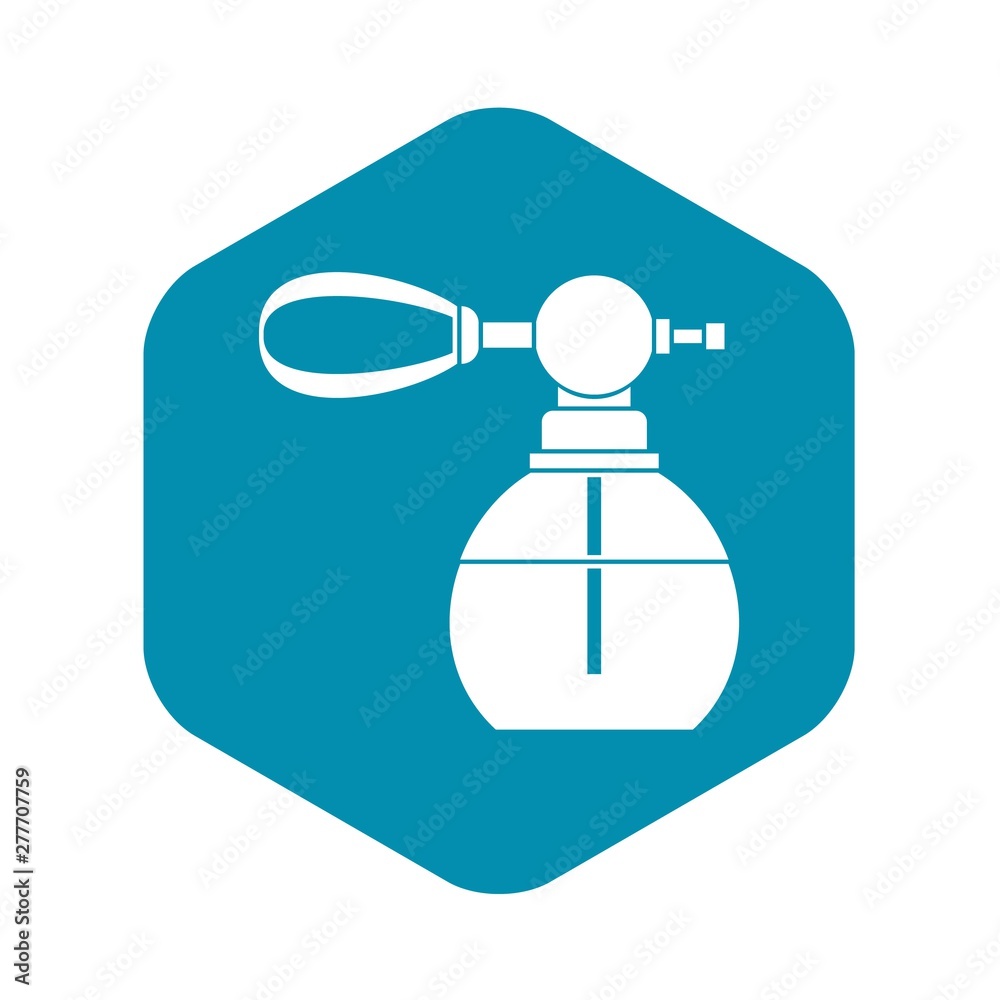 Perfume bottle with vaporizer icon. Simple illustration of perfume bottle vector icon for web