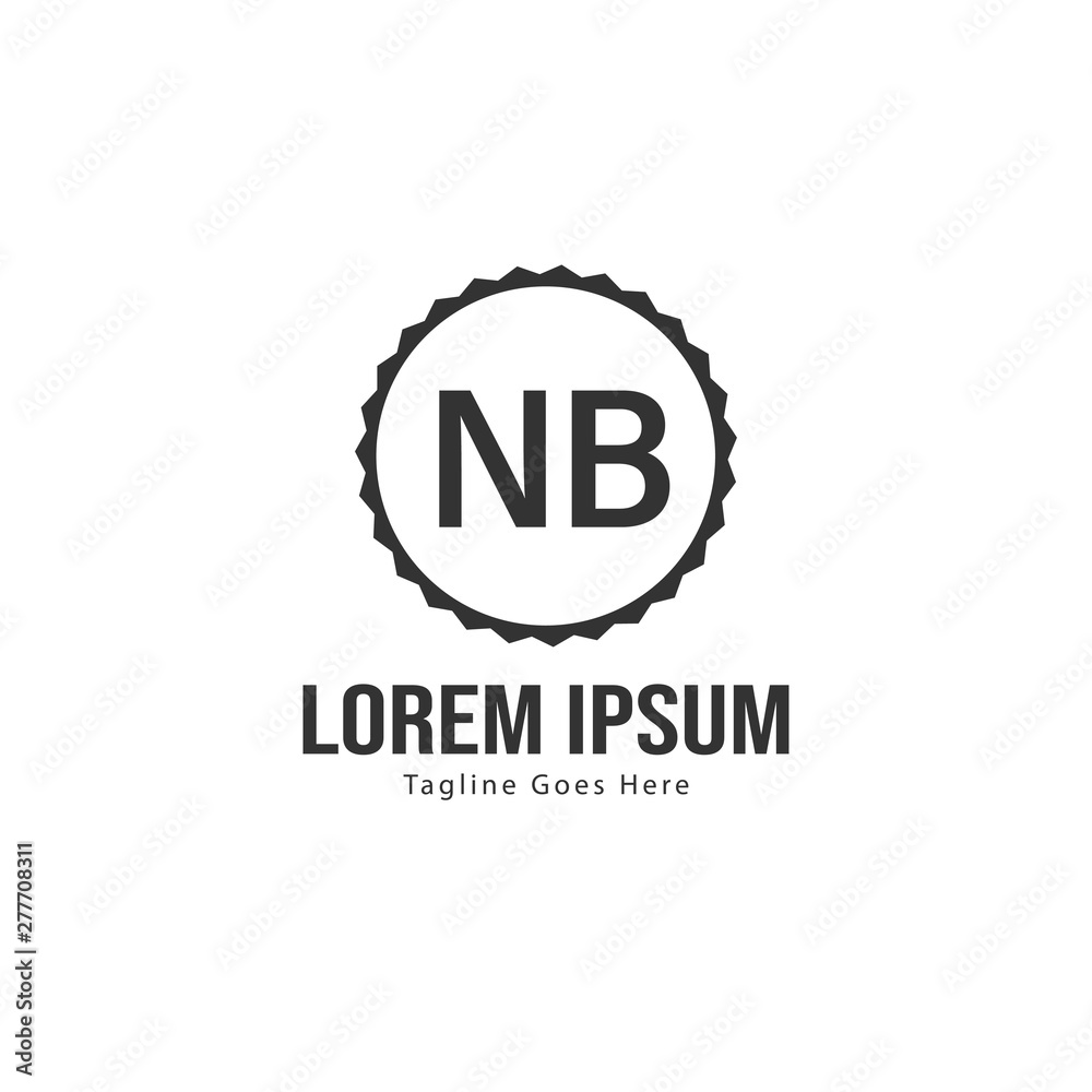Initial NB logo template with modern frame. Minimalist NB letter logo vector illustration Initial NB logo template with modern frame. Minimalist NB letter logo vector illustration