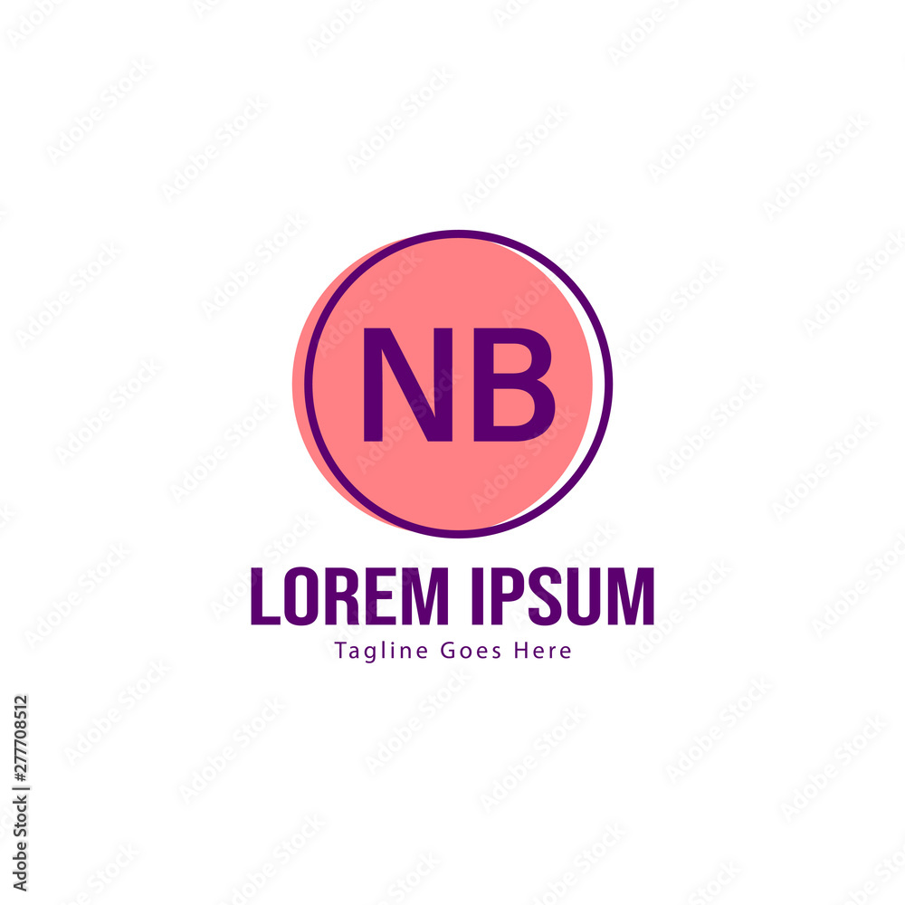 Initial NB logo template with modern frame. Minimalist NB letter logo vector illustration Initial NB logo template with modern frame. Minimalist NB letter logo vector illustration