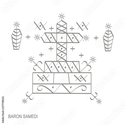 Vector icon with veve vodoo symbol Baron Samedi