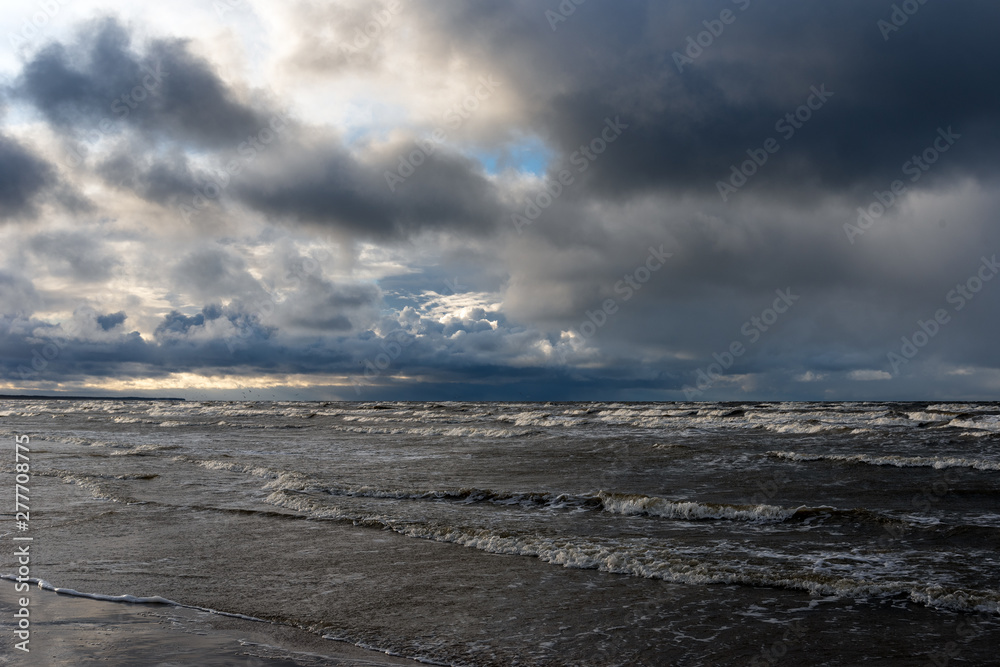 Stormy day by Baltic sea.
